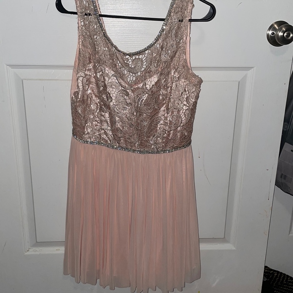 San Joy large salmon/pink homecoming dress